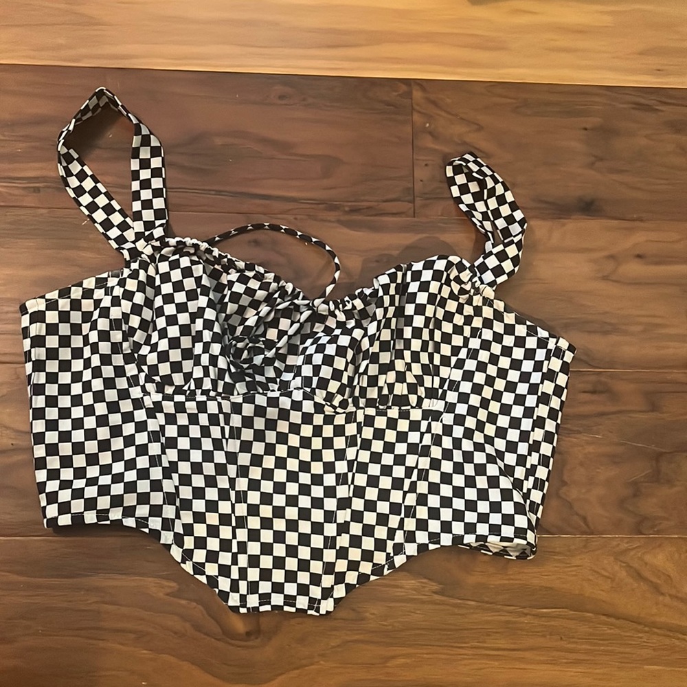 checker corset top